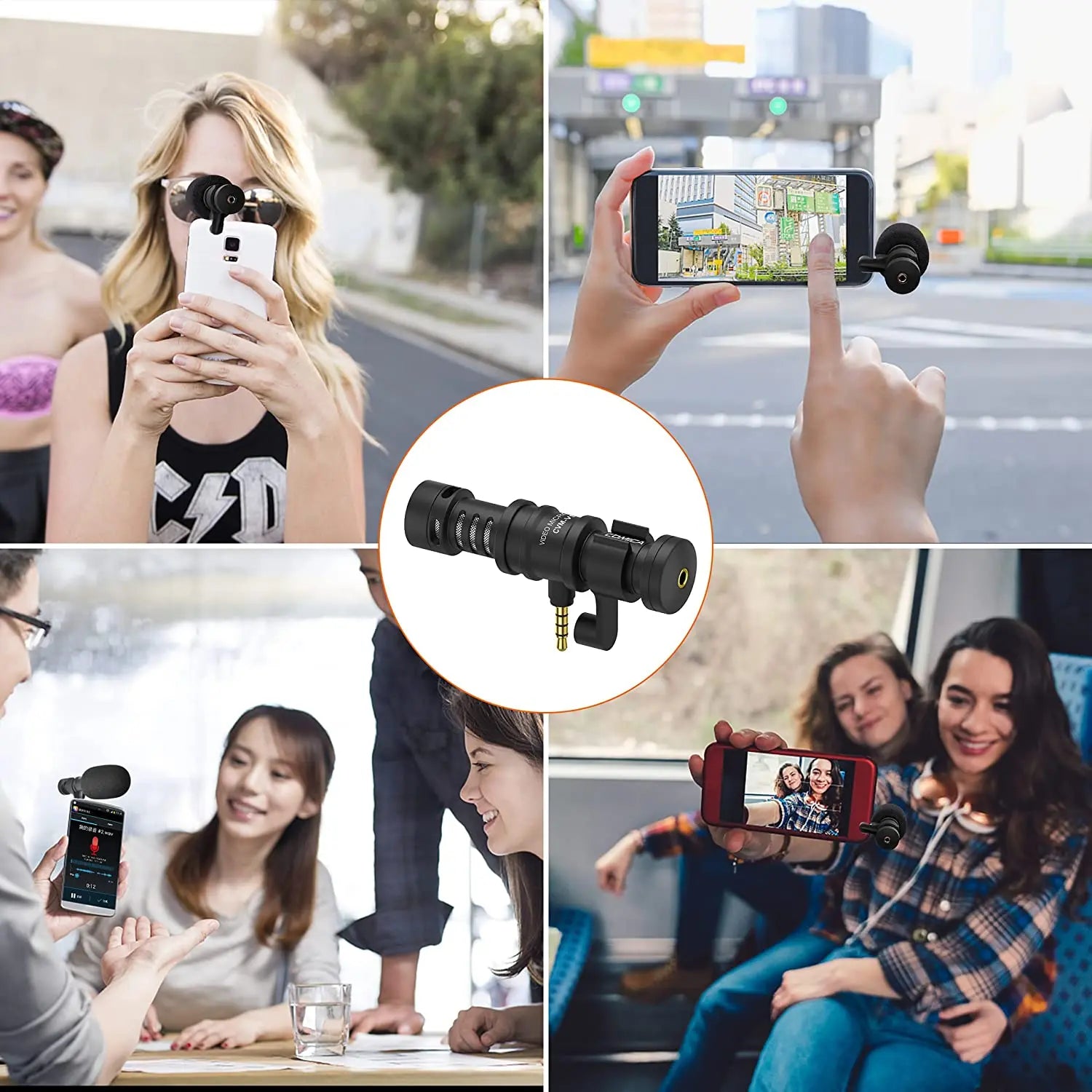 Cardioid Mini Shotgun Microphone for Smartphones Wired Condenser Mic for Vlogging and Recording