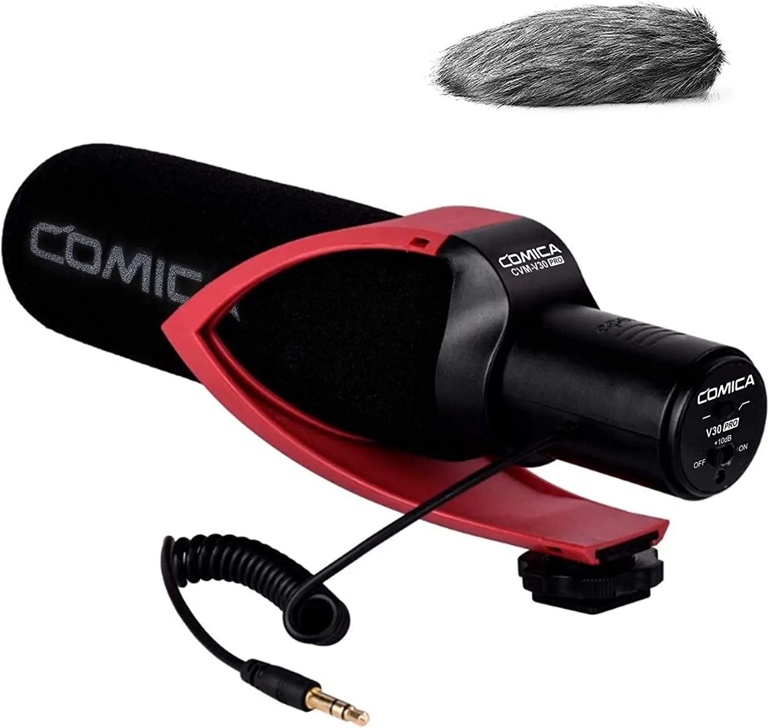 Super Cardioid Condenser Shotgun Microphone for DSLR Cameras and Smartphones with Wind Muff