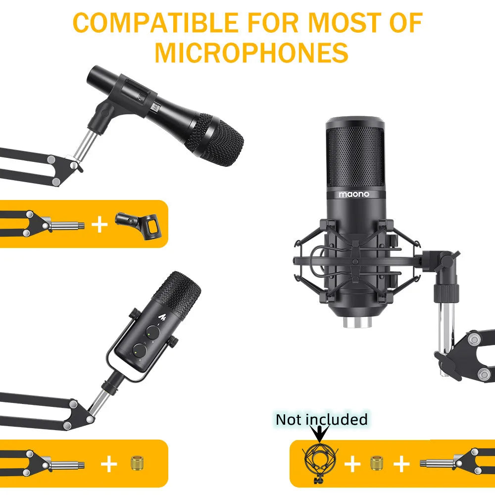 Professional Microphone Boom Arm Stand for Podcasting Streaming YouTube Recording Studio Use