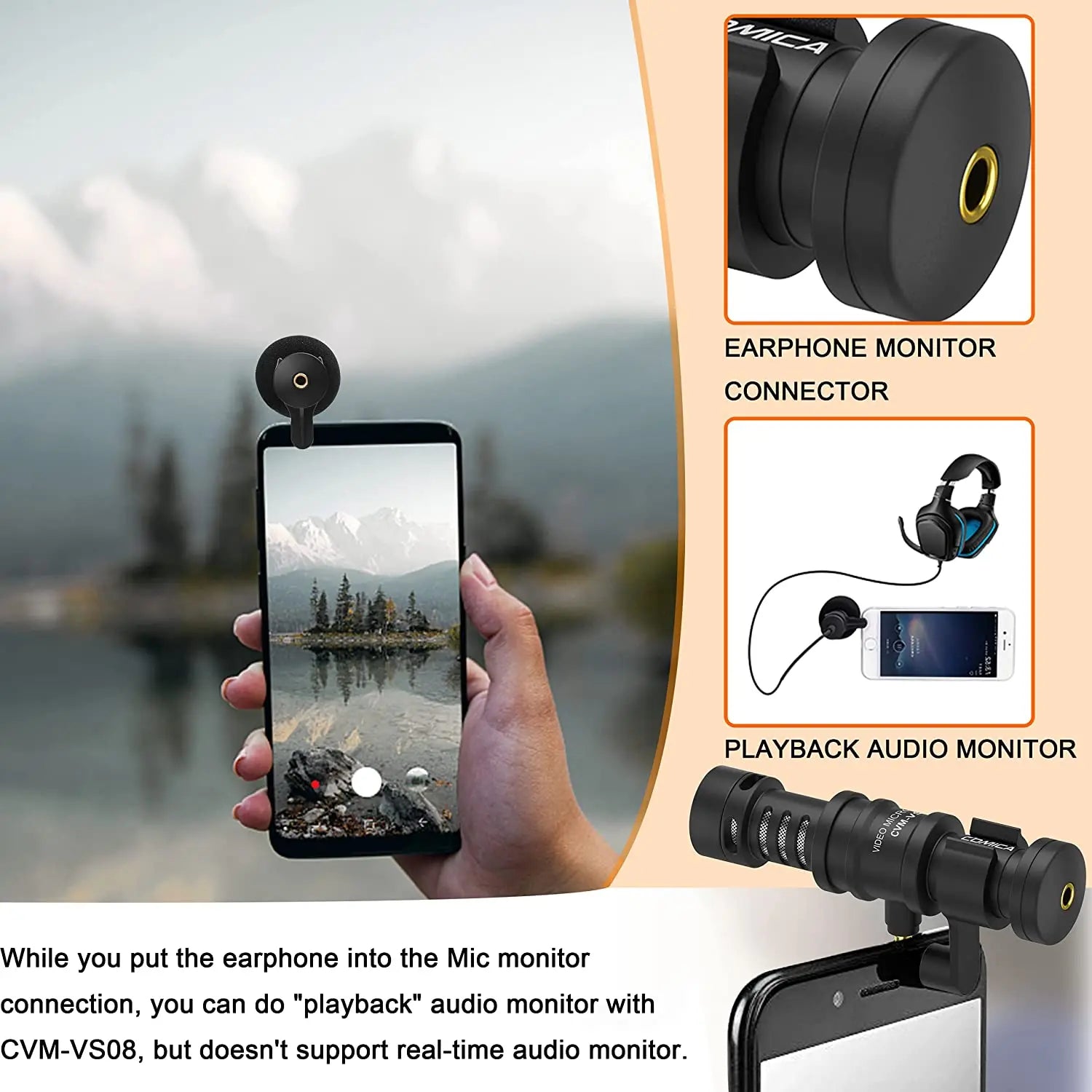 Cardioid Mini Shotgun Microphone for Smartphones Wired Condenser Mic for Vlogging and Recording