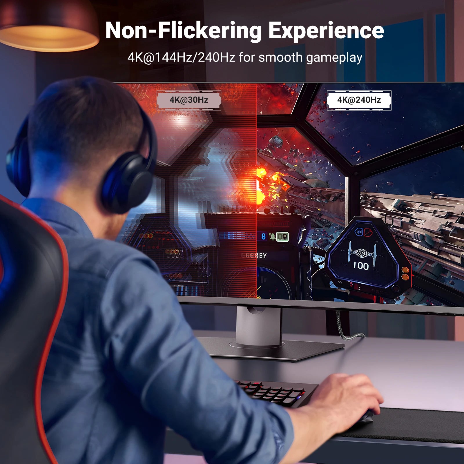 8K USB-C to DisplayPort 1.4 Cable 32.4Gbps for Monitors Projectors Thunderbolt 3 4 Devices