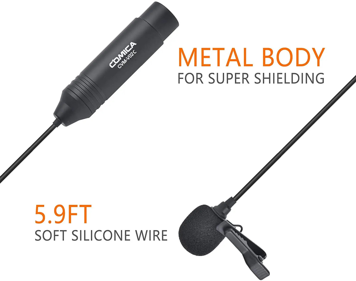 Professional Cardioid XLR Lavalier Microphone with 1.8m Cable for Camera Interviews and Vlogging