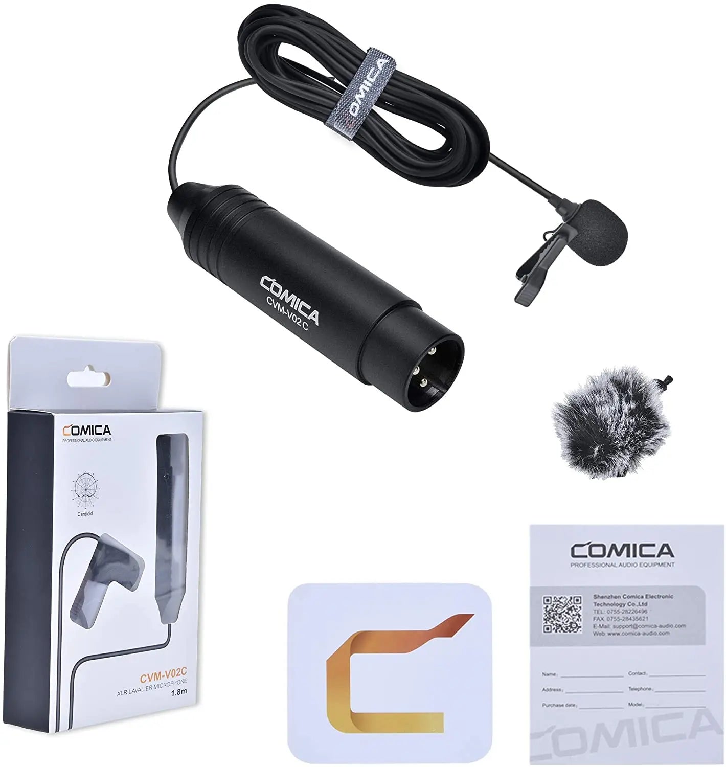 Professional Cardioid XLR Lavalier Microphone with 1.8m Cable for Camera Interviews and Vlogging