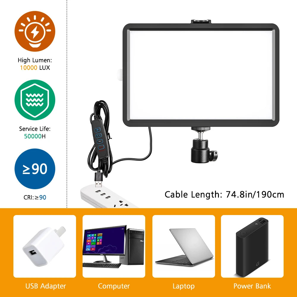 6 Inch LED RGB Video Light Panel Kit with Adjustable Tripod for Photography and Live Streaming