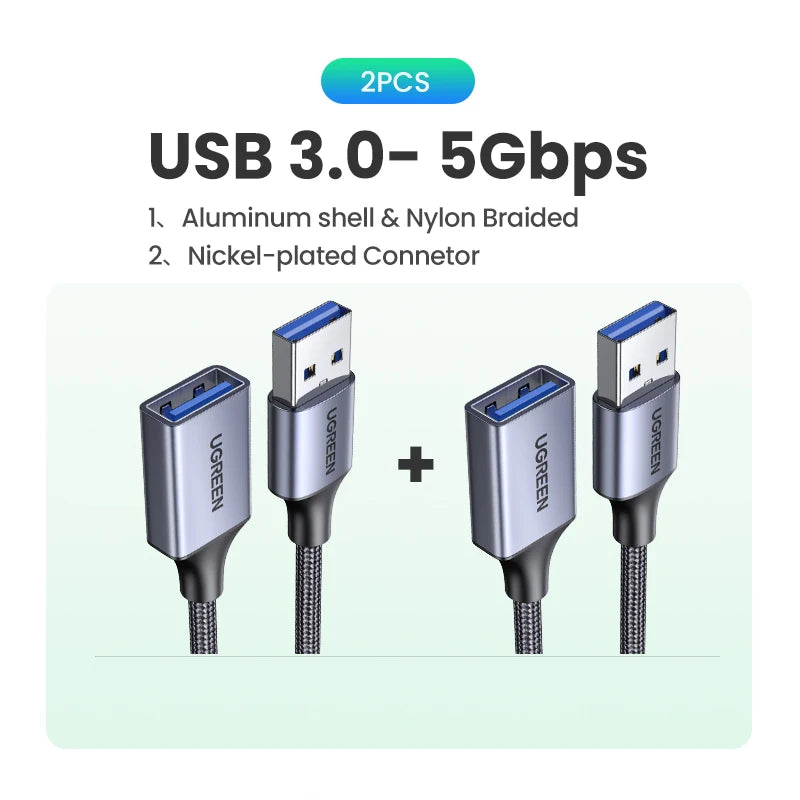 USB 3.0 Extension Cable Male to Female High-Speed USB Extender Cord for PC TV Devices