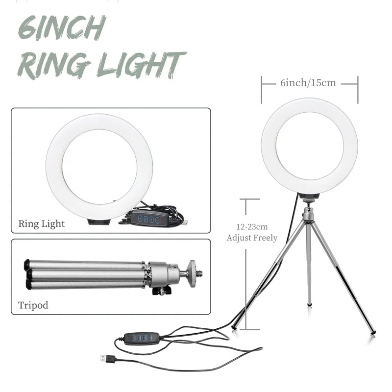 6 Inch LED RGB Video Light Panel Kit with Adjustable Tripod for Photography and Live Streaming