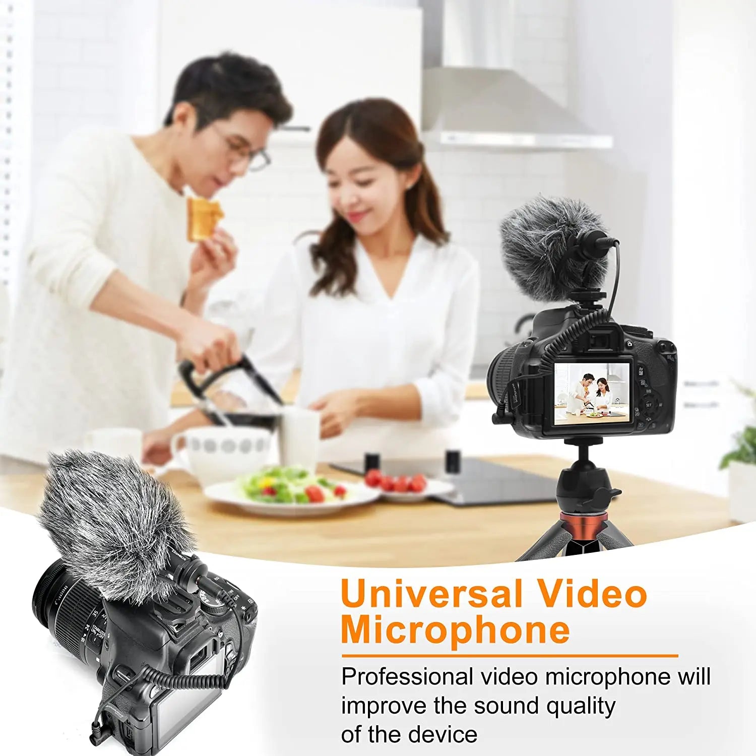 Smartphone Video Rig Kit with External Shotgun Microphone Tripod and Vlogging Accessories