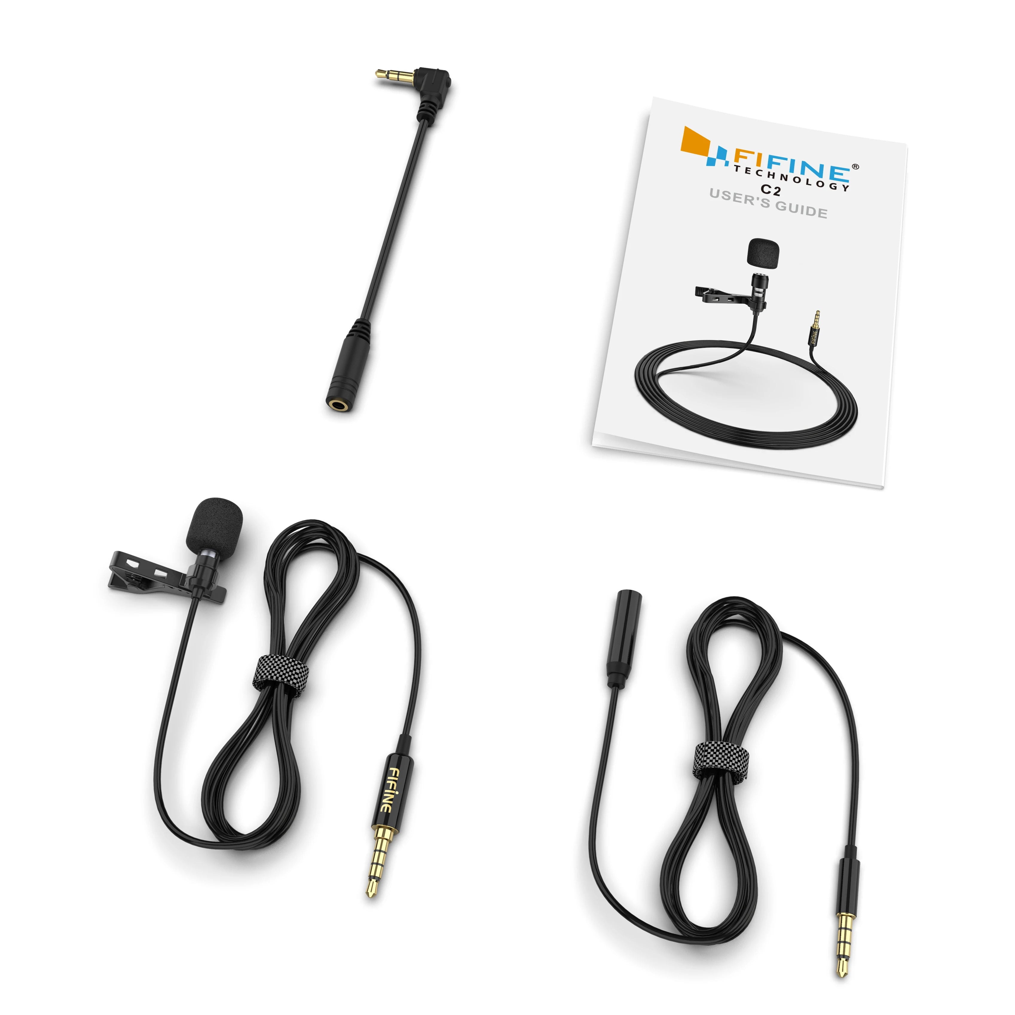 Wired Lavalier Lapel Microphone Kit for Phone DSLR Camera Podcast Interview Vlogging Recording