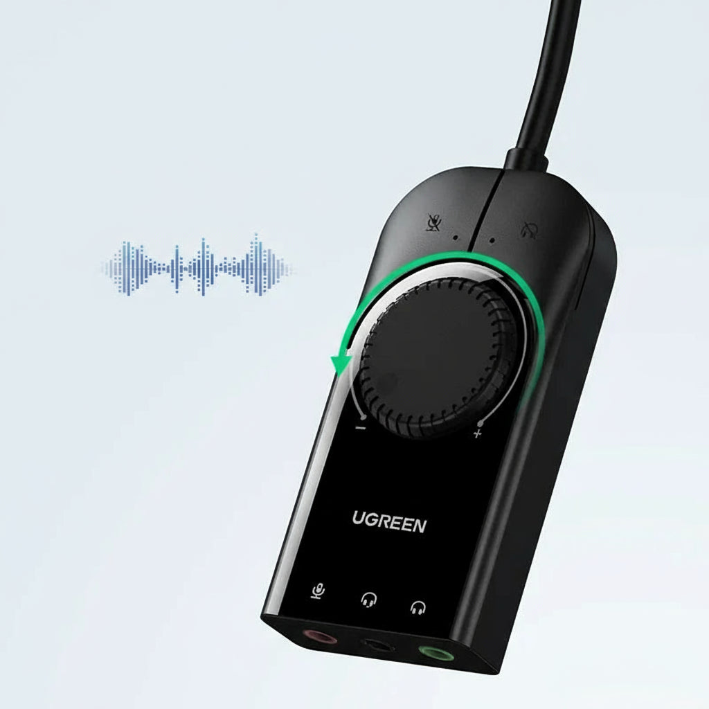 UGREEN USB External Sound Card, 3.5mm Audio Adapter for PC, Laptop, PS4, PS5 and Headsets