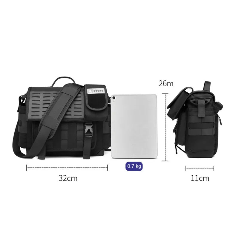Large Capacity Water Resistant Shoulder Messenger Bag for Outdoor Travel and Everyday Use
