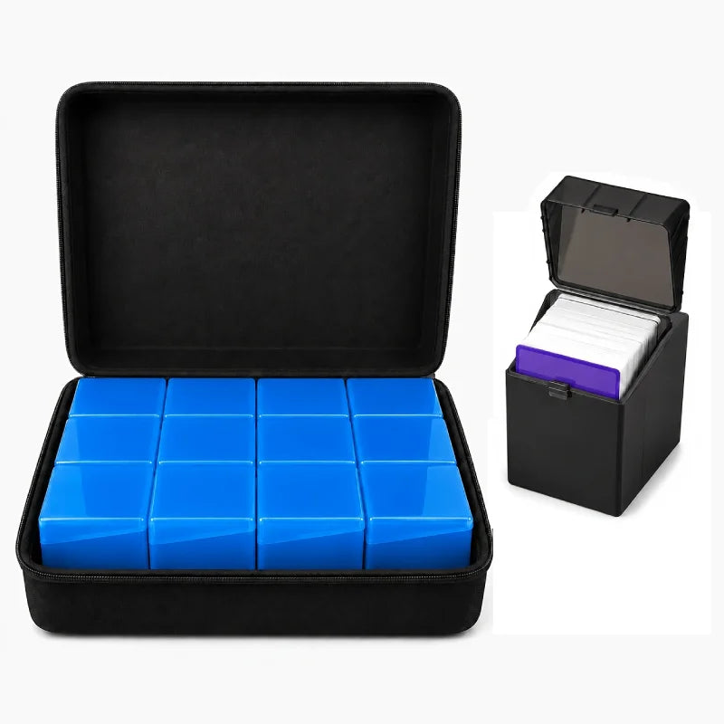 Large Capacity Trading Card Storage Organiser with 12 Deck Boxes for TCG, MTG and Sports Cards