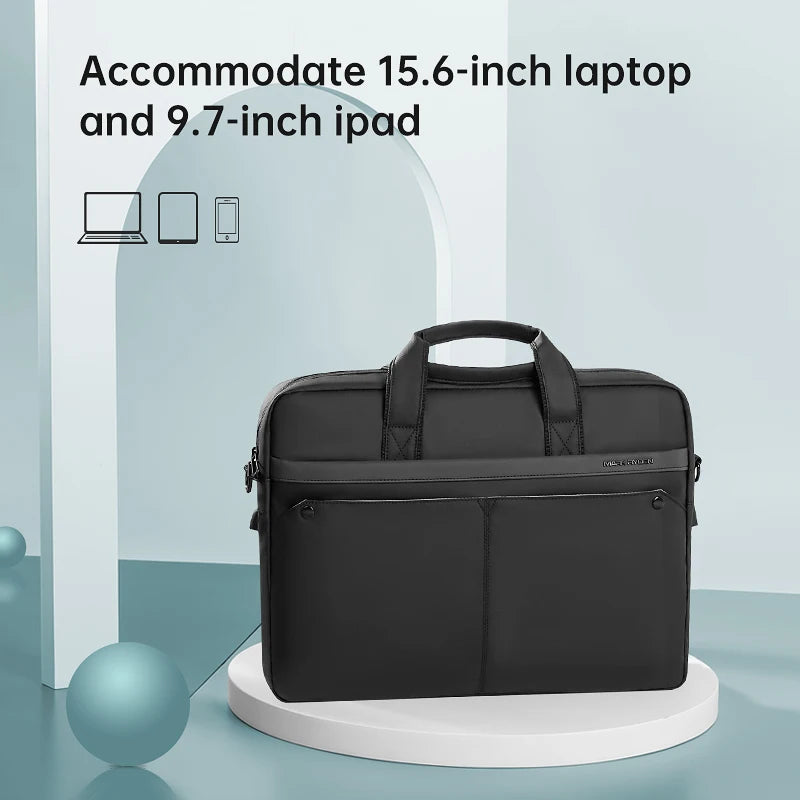 Premium Business Laptop Briefcase Water Resistant Bag with USB Charging and Organised Storage
