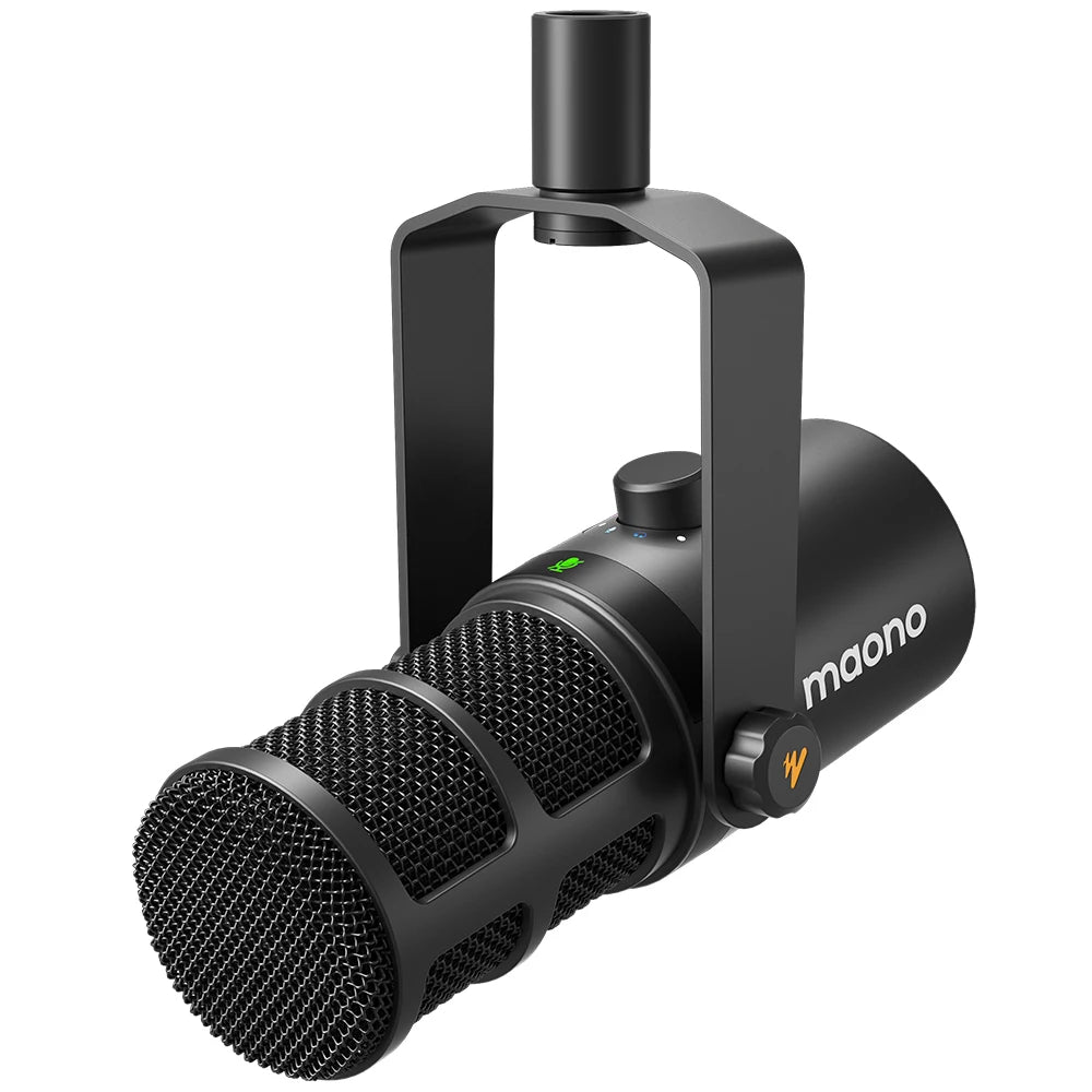 USB/XLR Dynamic Microphone with One-Touch Mute, Monitoring & Metal Body for Studio Podcasting