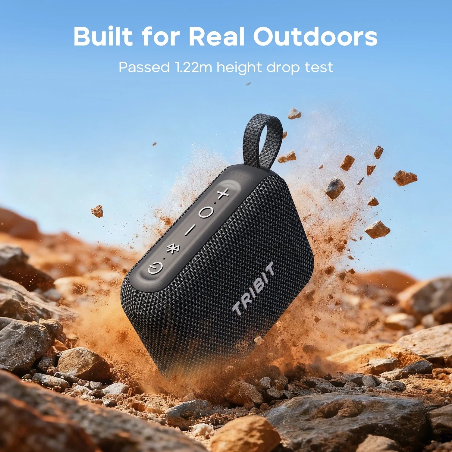 Pocket Size Bluetooth Speaker with IP68 Waterproof 20 Hour Playtime BT6.0 TWS App EQ for Travel