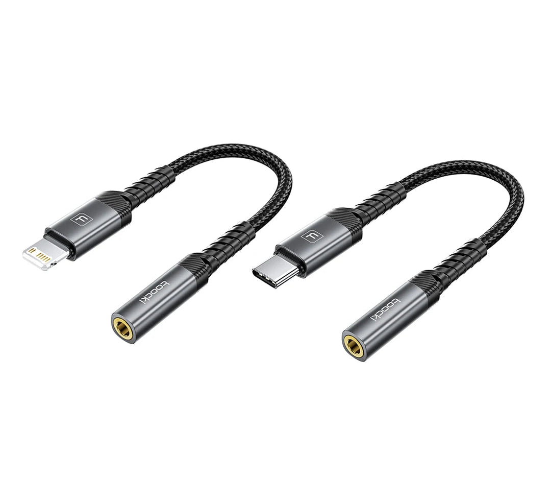 USB C and Lightning to 3.5mm Audio Adapter Cable for Earphones and AUX Connection