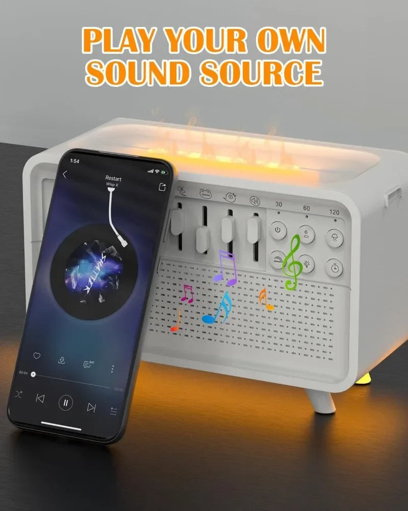 3 in 1 Bluetooth Speaker with White Noise Sleep Aid Night Light and Air Humidifier