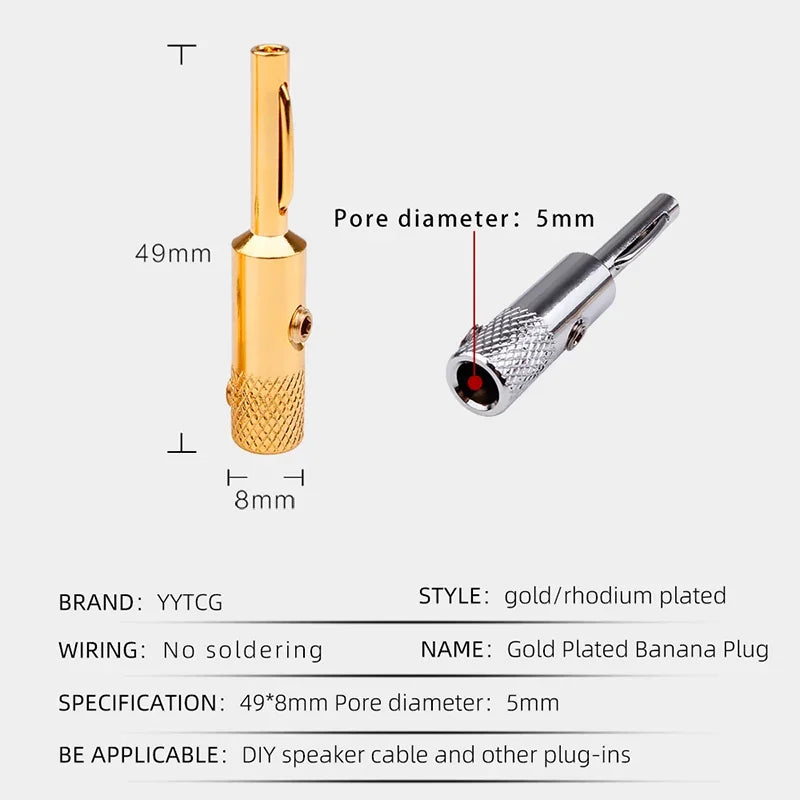 Premium Corrosion Resistant Banana Plug Connectors for Speaker and Audio Amplifier Cables