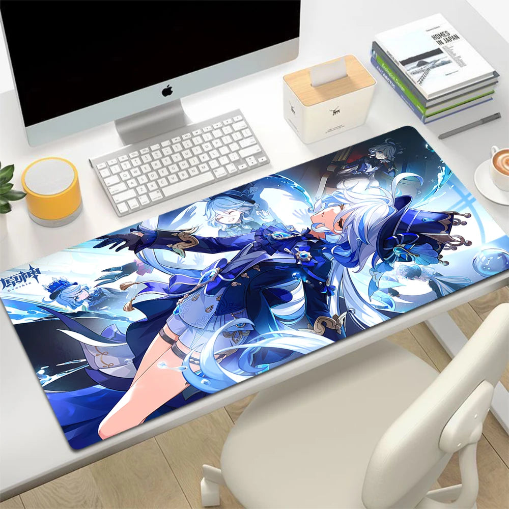 XL Anime Gaming Mouse Pad with Anti-slip Rubber Base, Stitched Edges, Custom Print Options