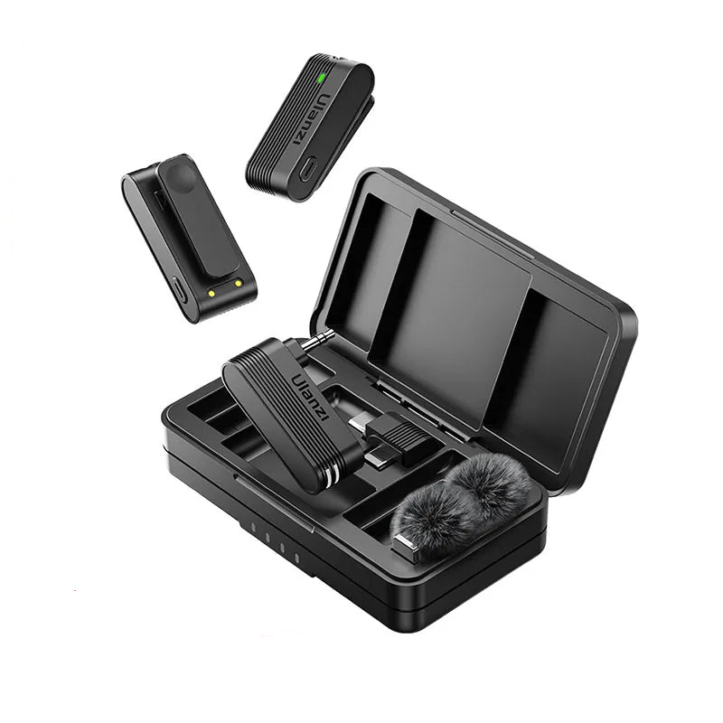 Ulanzi A100 Wireless Lavalier Microphone for iPhone 16/15 Pro, Camera & Real-Time Monitoring