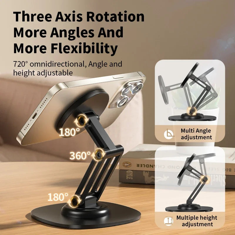 Flexible Magnetic Desktop Stand Phone Holder with Adjustable Arm and Strong Adsorption Base