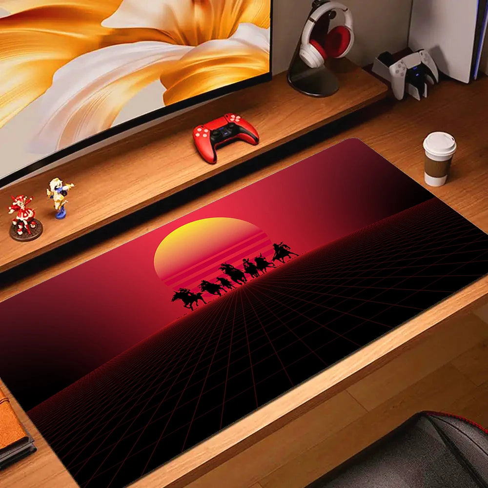 Large Non-slip Gaming Mouse Pad with Stitched Edges and Comfortable Rubber Base for Desktop Use