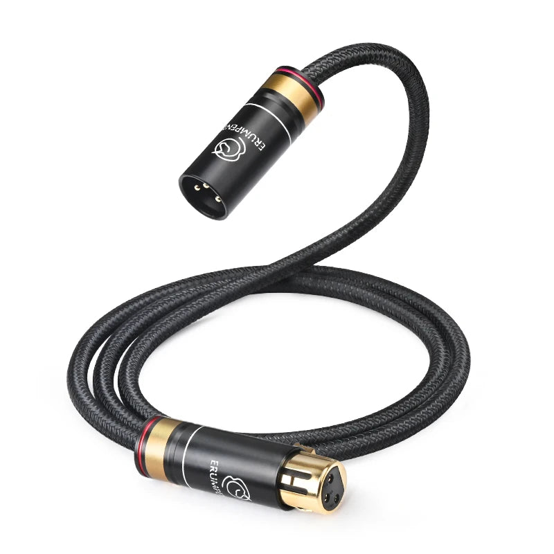 Premium HiFi Balanced XLR Audio Cable with 6N OCC Copper for Microphones and Amplifiers