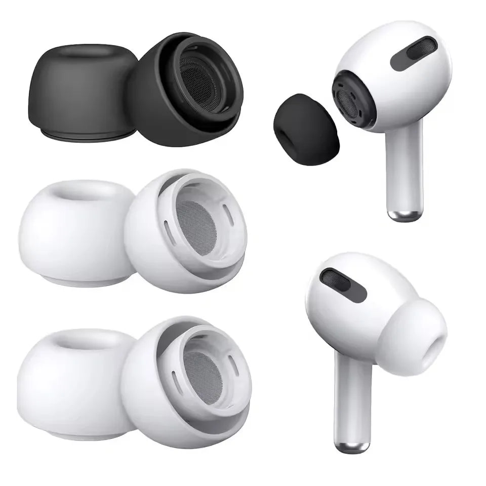 Soft Silicone Ear Tips for Wireless Earphones Replacement Earpads with Secure Fit Design
