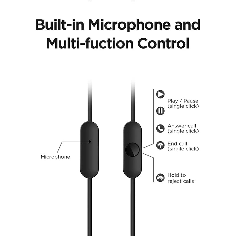 USB-C In-Ear Wired Headphones with Microphone Noise Isolation and Volume Controls