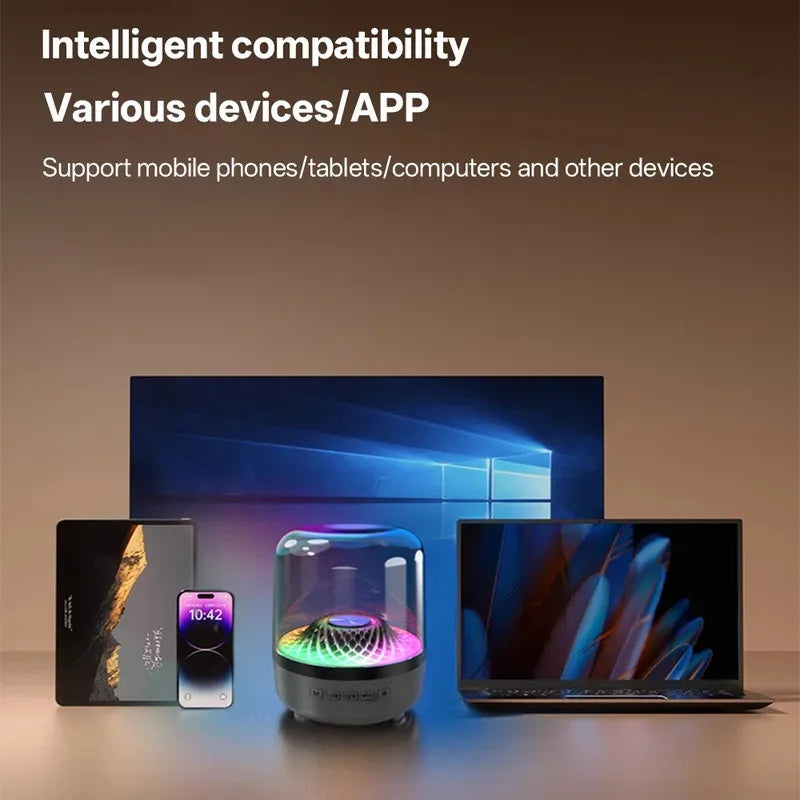 Wireless Bluetooth 5.3 Subwoofer Speaker with Breathing Light for Portable Home Audio