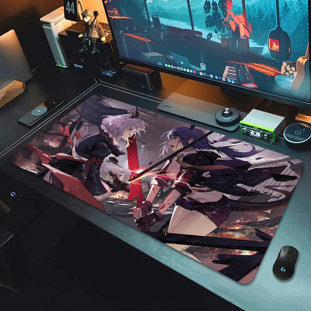 Large Gaming Mouse Pad with Non-Slip Rubber Base and Anime-Inspired Design for E-Sports Setups