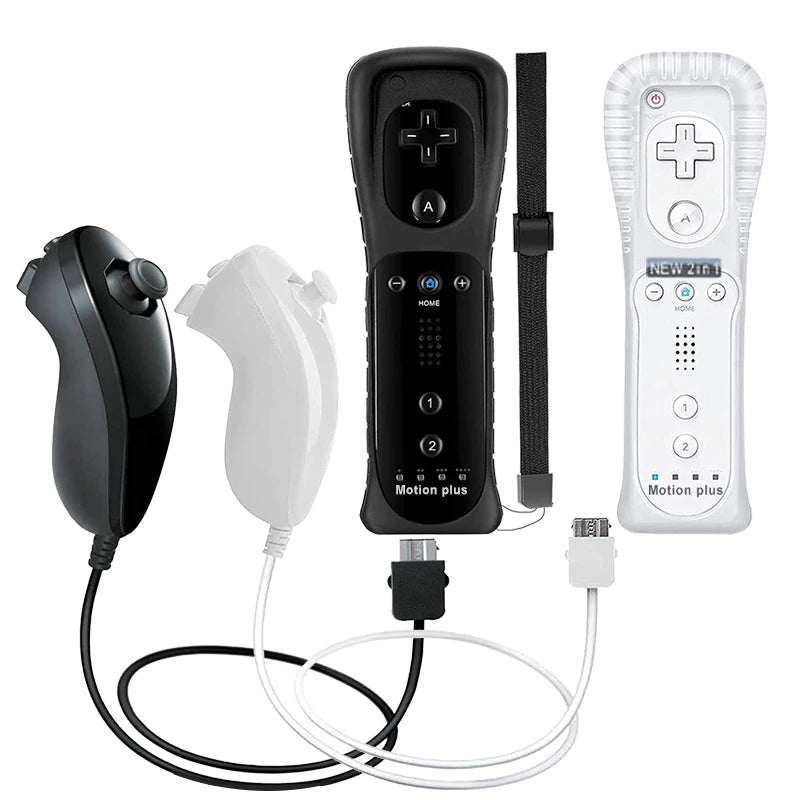Wireless Motion Plus Remote Controller and Nunchuck Set for Wii Console Gaming Experience