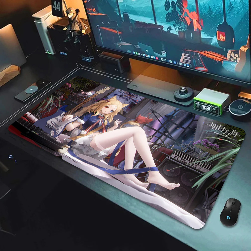 Large Gaming Mouse Pad with Non-Slip Rubber Base and Anime-Inspired Design for E-Sports Setups