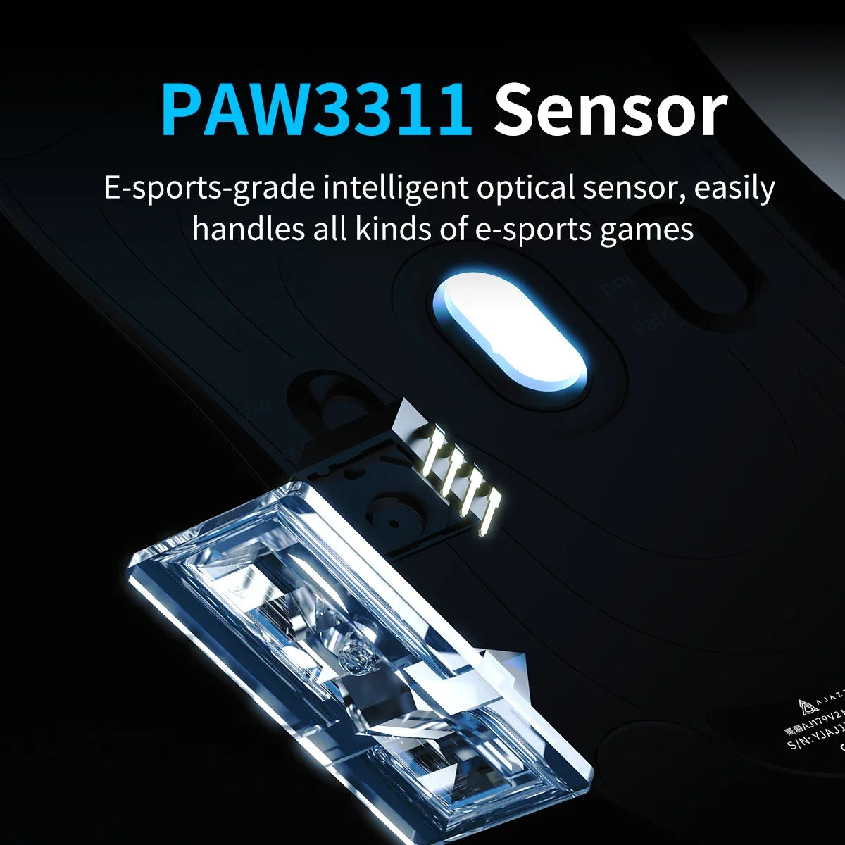 Wireless Gaming Mouse with Magnetic Charging Base PAW3311 Sensor Adjustable 12000 DPI for PC Laptop