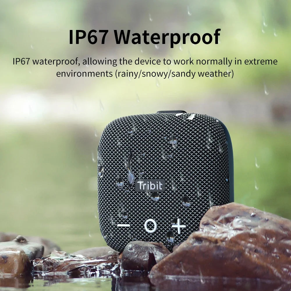 Ultra-Portable Bluetooth Speaker IP67 Waterproof with Deep Bass 10W Power and Built-in Strap