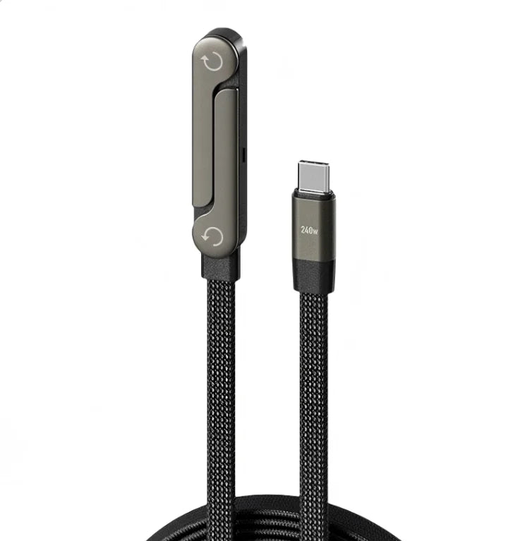 Foldable Phone and Tablet Stand with Dual Fast Charging Cable and 360 Degree Rotation