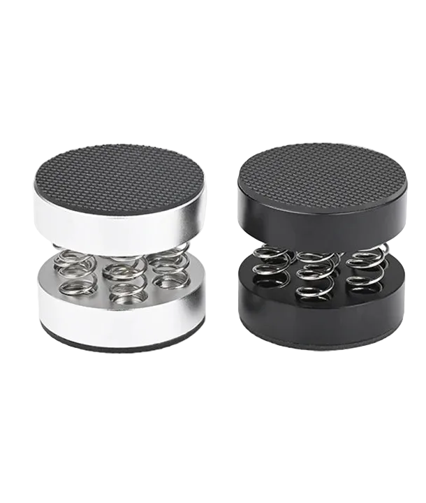 Premium Aluminium Alloy Speaker Isolation Spikes Set with Spring Damping Pads for HiFi Audio