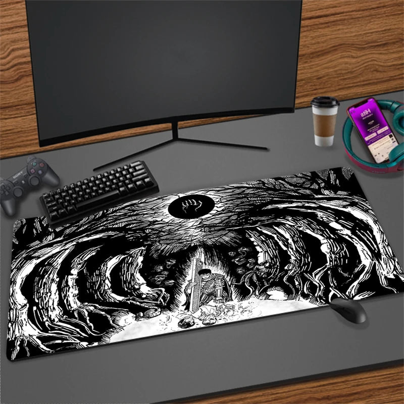 XXL Non-slip Rubber Mouse Mat for Gaming and Office | Extra Large Desk Pad with Stitched Edges