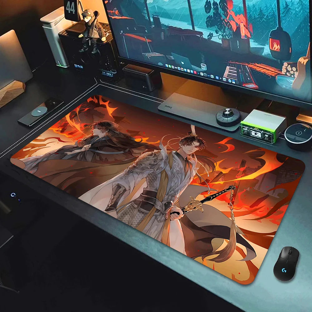 Large Gaming Mouse Pad Anime Desk Mat Non-slip Rubber Surface for Computer and Laptop Setups
