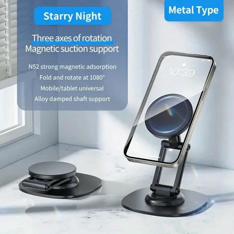 Flexible Magnetic Desktop Stand Phone Holder with Adjustable Arm and Strong Adsorption Base