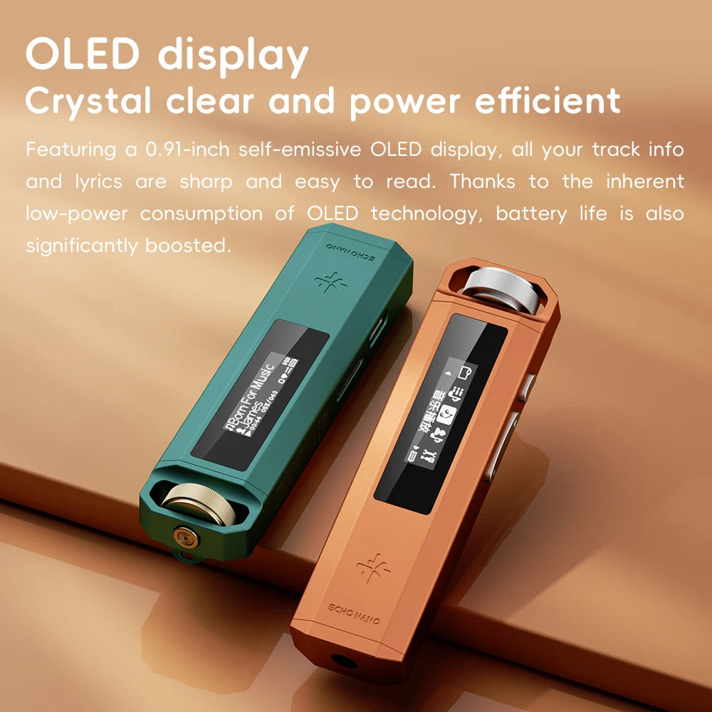 Retro pocket MP3 player with OLED display USB DAC lossless audio support portable music device