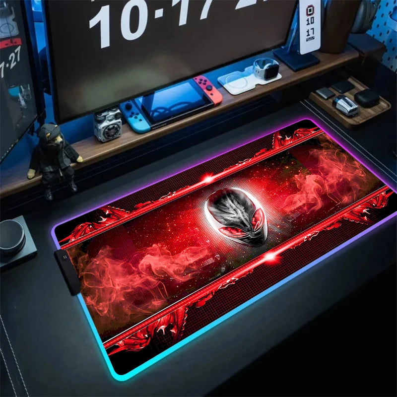 Large RGB LED Mouse Pad with Non-Slip Base, Waterproof Gaming Desk Mat for PC and Laptop Setup