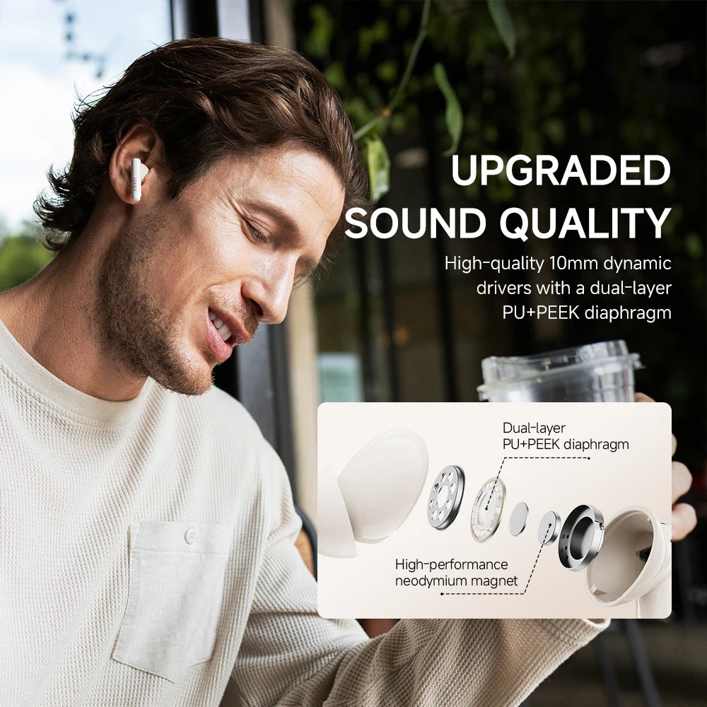 True Wireless Noise Cancelling Bluetooth Earbuds with Waterproof Design and Gaming Mode