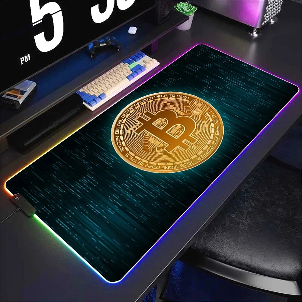 Oversized RGB LED Gaming Mouse Pad Non Slip Waterproof Desk Mat Multiple Sizes for PC Setup