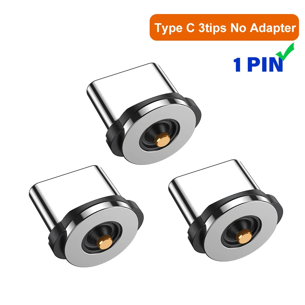 1 Pin Magnetic OTG Adapter 540 Degree Swivel Charging Converter for Type C Micro and iPhone