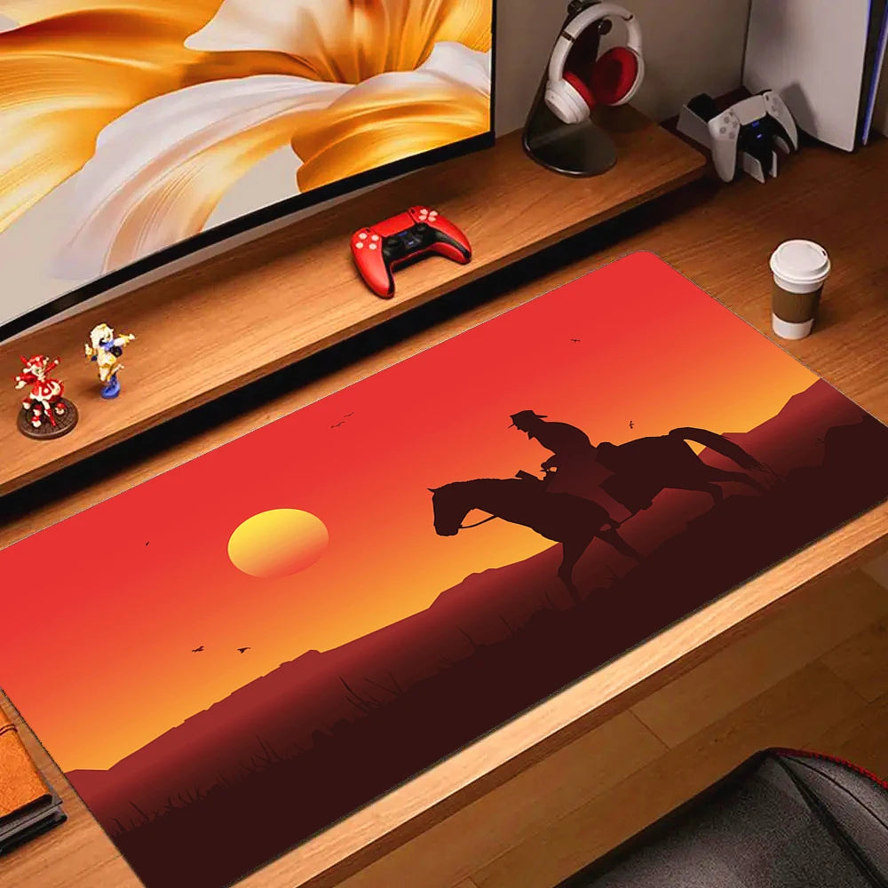 Large Non-slip Gaming Mouse Pad with Stitched Edges and Comfortable Rubber Base for Desktop Use