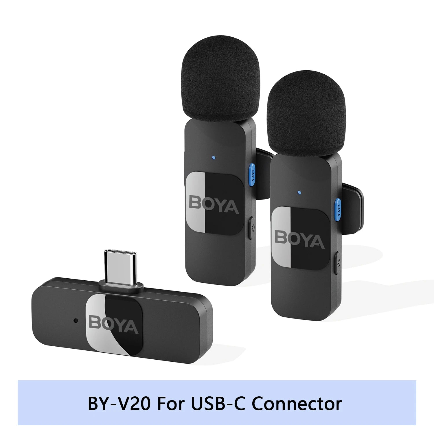 BOYA BY-V Wireless Lavalier Microphone for iPhone Android USB-C Devices Vlogging Recording Streaming