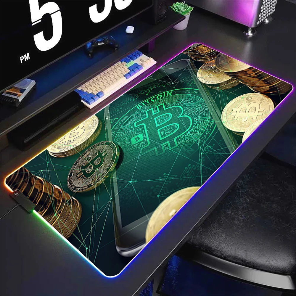 Oversized RGB LED Gaming Mouse Pad Non Slip Waterproof Desk Mat Multiple Sizes for PC Setup