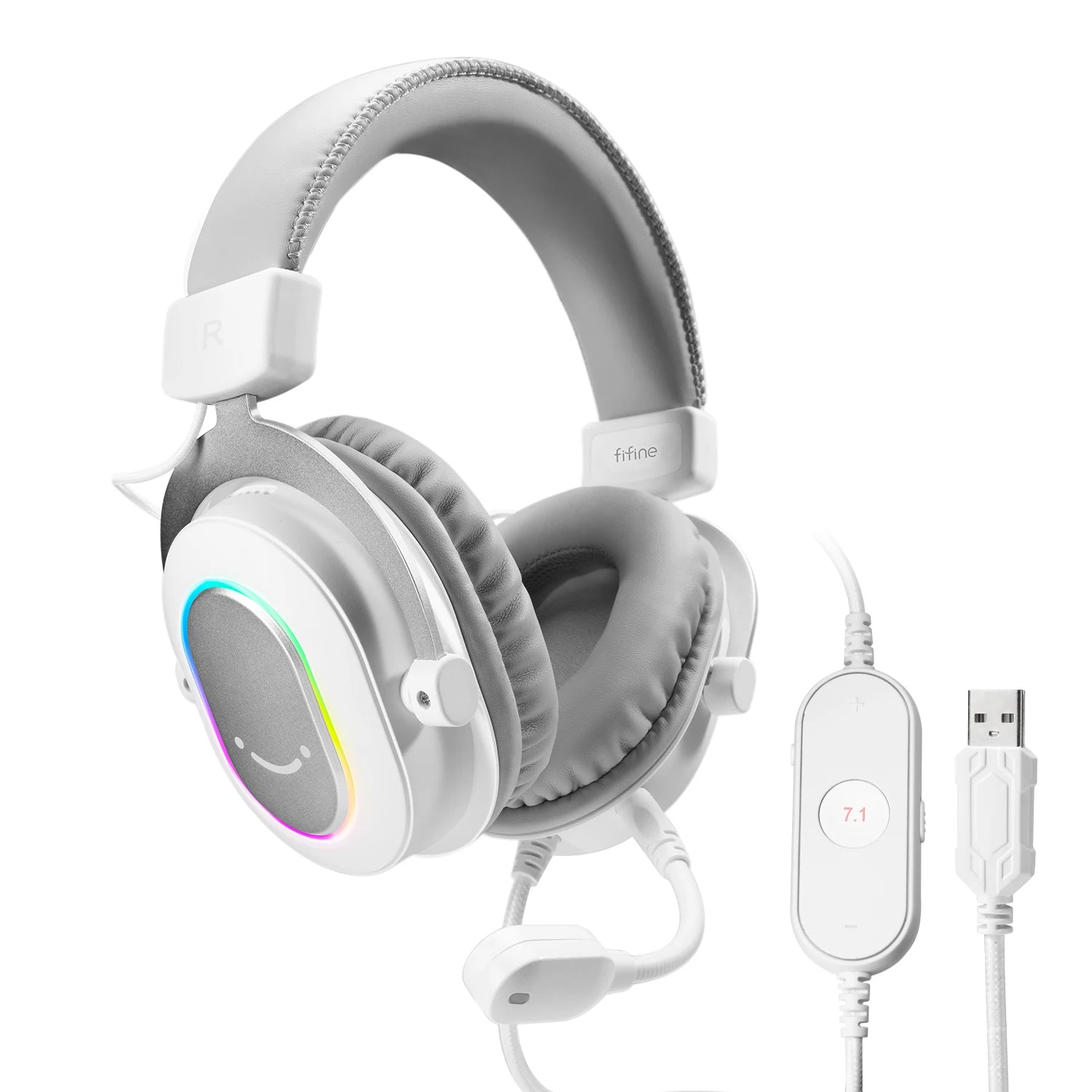 7.1 Surround Sound RGB Gaming Headset with Mic USB Over-Ear Headphones and 3 EQ Modes