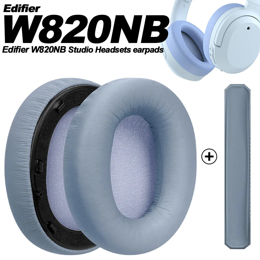 Replacement Premium Protein Leather Memory Foam Earpads for Edifier Over-Ear Headphones