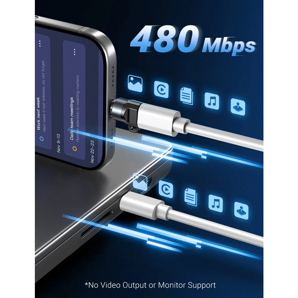 240W Mini Magnetic USB C Adapter Type C to Type C Fast Charging Data Converter Connector